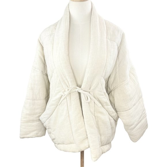 SOLD: 7115 by Szeki Sumo Gauze Puffer in Oatmeal sz S - Picture 2 of 7